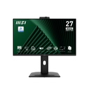 MSI Pro MP275QPDG 27 Inch Monitor, QHD (2560 x 1440), 100Hz, IPS, 1ms, 2x HDMI 2.0b, 1x DP 1.2a input, 1x DP 1.2a output, 1x Type-C (DP alt.) w/ 98W PD, 1x LAN, 4xUSB 5Gbps Type-A, 1x USB 5Gbps Type-B, Built-in Speakers, Webcam, Daisy Chain, HDR Ready, Anti-Glare, Anti-Flicker, Less Blue light, TÜV Certified, VESA, Kensington, 4-Way adjustable stand, Black
