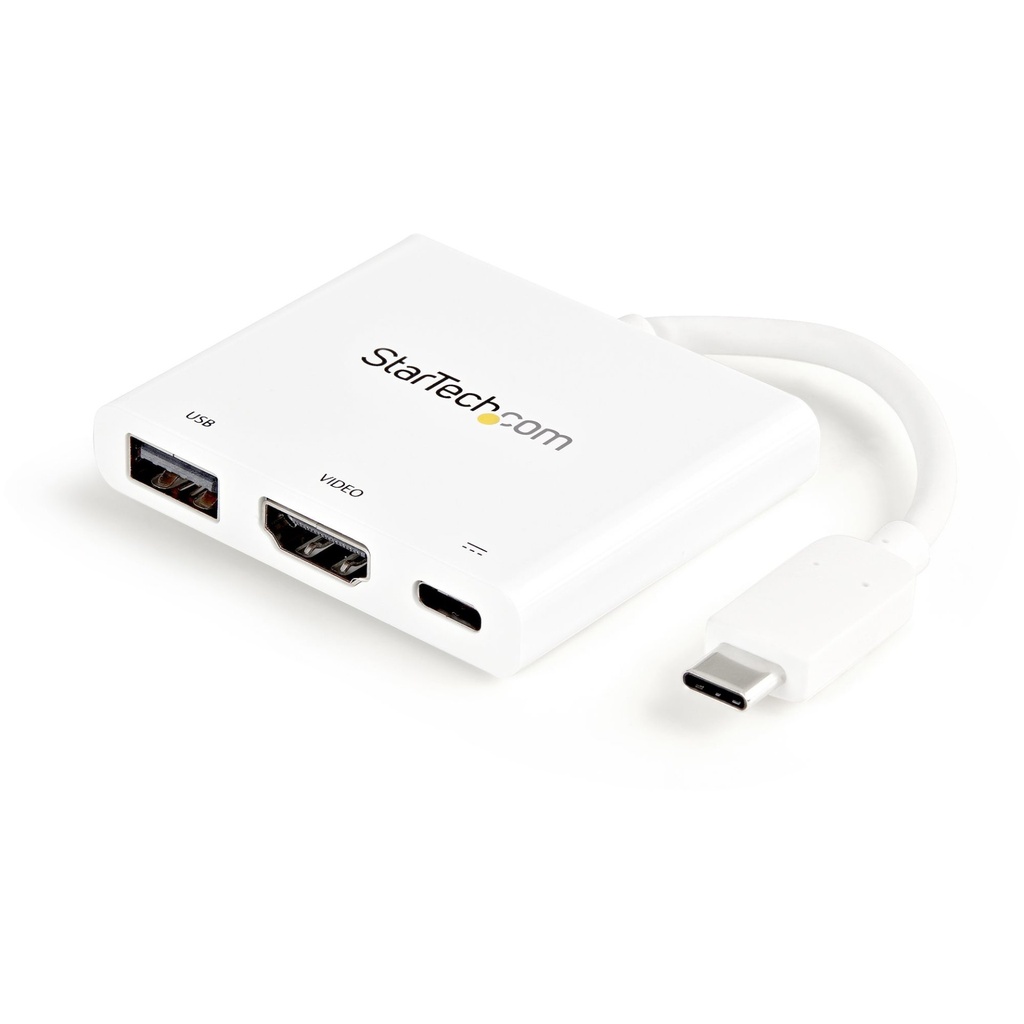[CDP2HDUACPW] StarTech.com Adattatore Multifunzione USB-C a HDMI 4k con Power Delivery e porta USB-A - Bianco