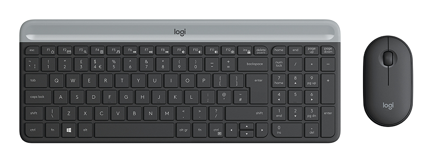 [920-009196] Tastiera + Mouse LOGITECH RETAIL - MK470- Wireless- Slim- Nera
