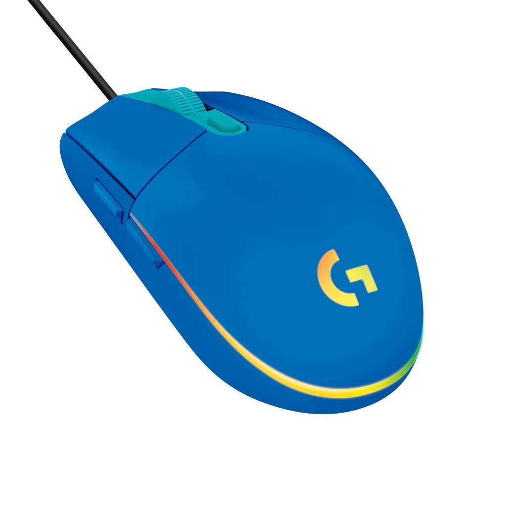 ORIGINAL Logitech Accessori per computer Blu 910-005798 G203 Gaming Maus USB, 6 pulsanti, 200 - 8000 DPI, RGB, 2.1 m, 62.15 x 116.6 x 38.2 mm, 85 g