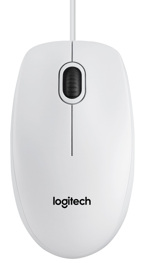 ORIGINAL Logitech Accessori per computer Bianco / nero 910-003360 B100 - Maus Mouse Logitech B100, destro e sinistro, ottico, 3 pulsanti, cablato, USB, 800 DPI, bianco
