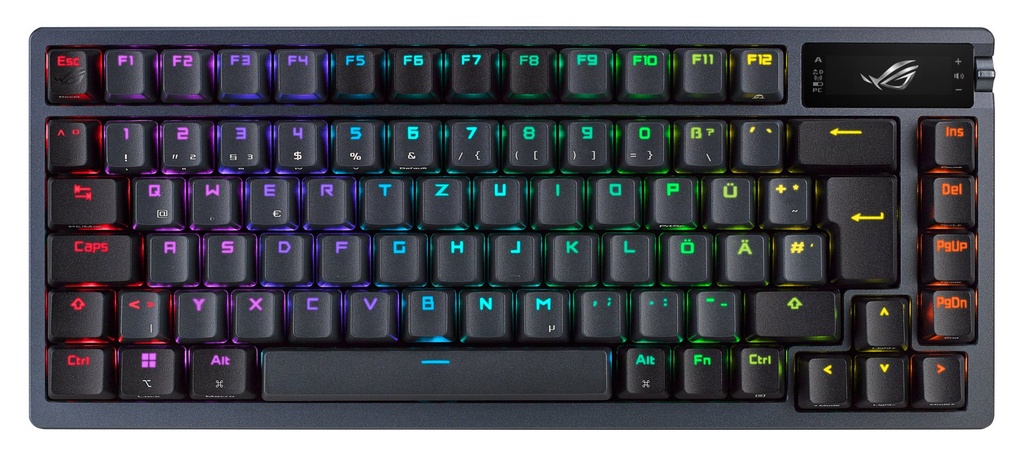 [90MP0316-BKIA00] ASUS ROG Azoth keyboard Gaming USB + RF Wireless + Bluetooth QWERTY Italian Black