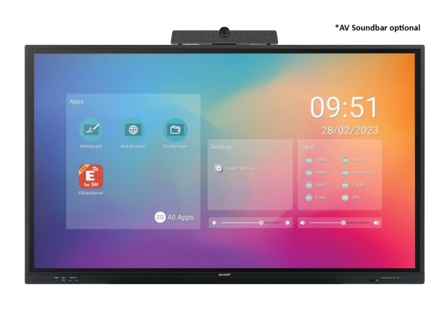 [60005901] Sharp PN-LC862 Pannello piatto per segnaletica digitale 2,18 m (86") LCD Wi-Fi 450 cd/m² 4K Ultra HD Nero Touch screen Processore integrato Android 11 16/7