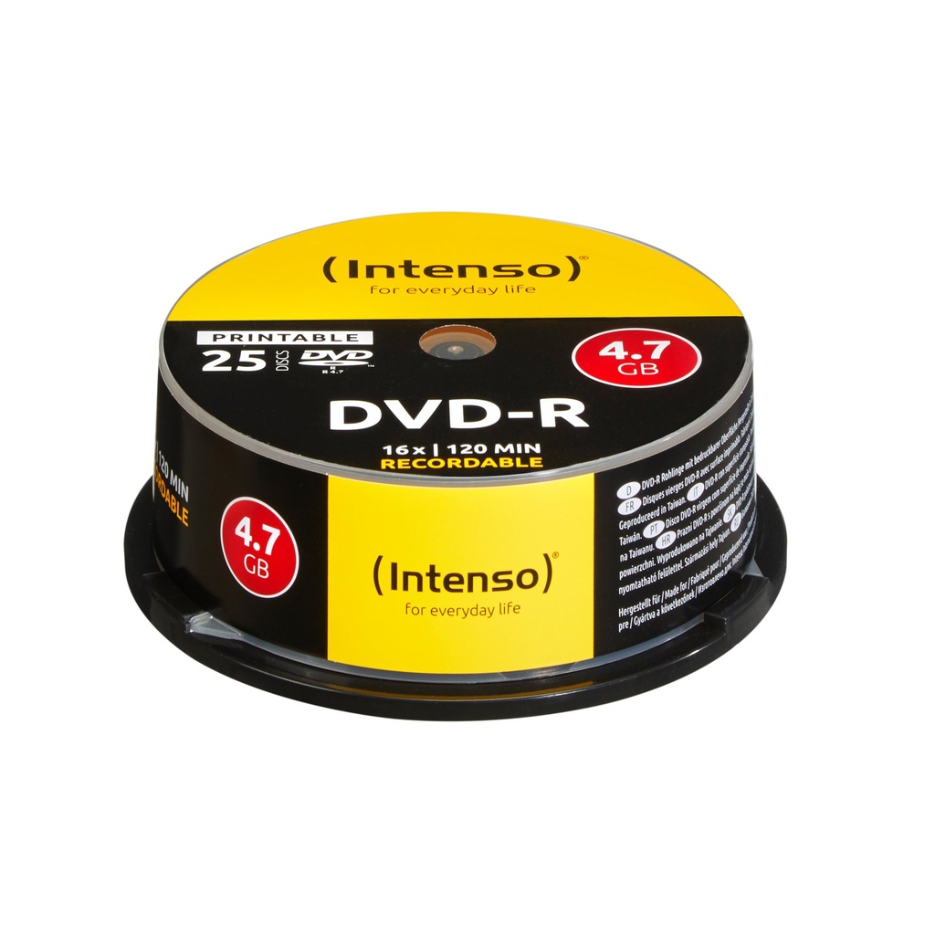 [4801154] Intenso DVD-R 4.7GB, Printable, 16x 4,7 GB 25 pz