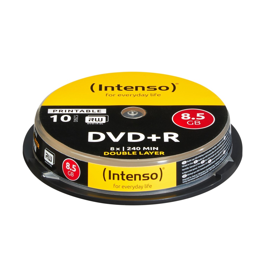 [4381142] Intenso 1x10 DVD+R 8.5GB 8x Double Layer printable 8,5 GB DVD+R DL 10 pz