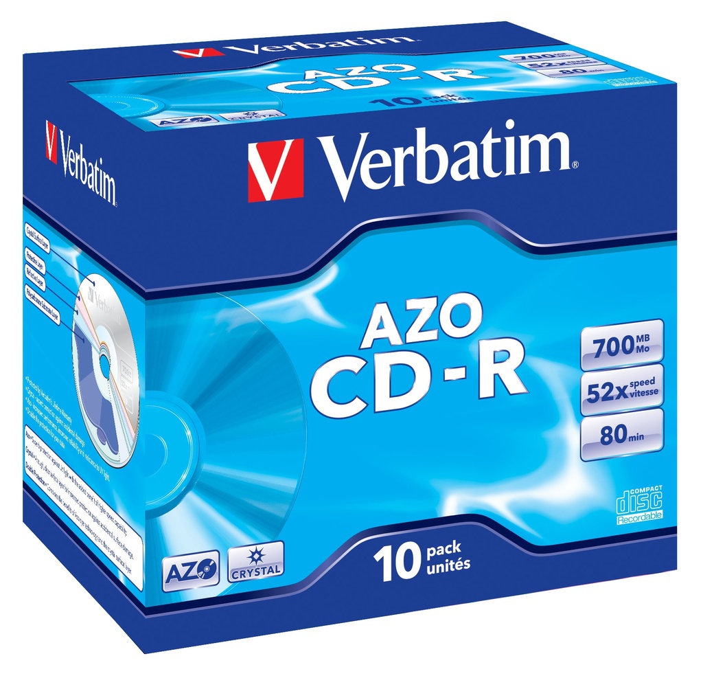 [43327/10] Verbatim CD-R AZO Crystal 700 MB 52x 10 pc(s)