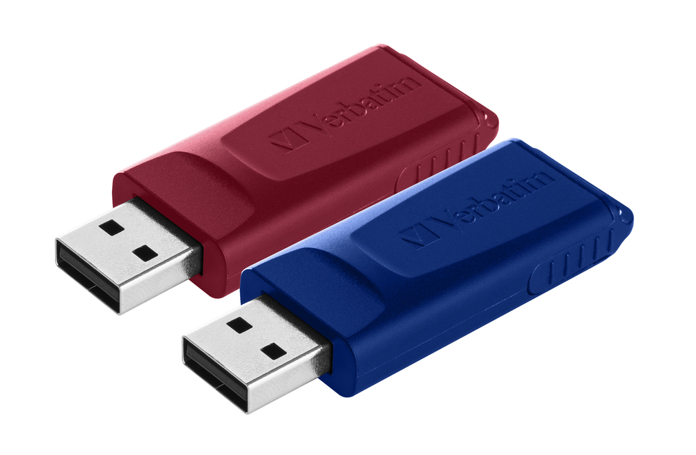 [49327] Verbatim Slider - Memoria USB - 2x32 GB, Blu, Rosso