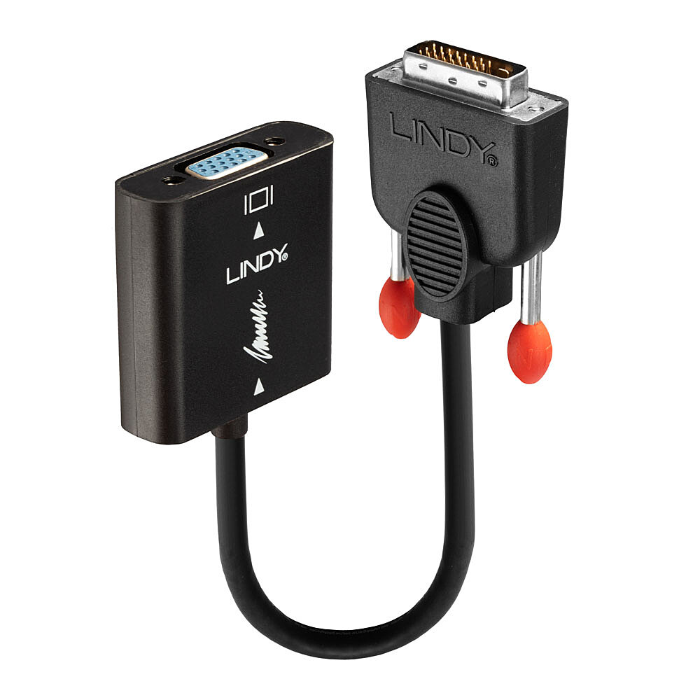[38189] Lindy 38189 cavo e adattatore video 0,1 m DVI-D VGA (D-Sub) Nero