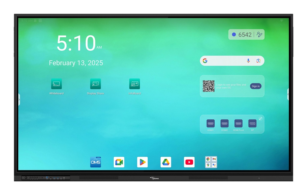 Optoma 3753RK lavagna interattiva 190,5 cm (75") 3840 x 2160 Pixel Touch screen Nero