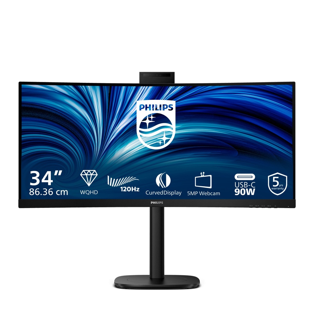 Philips 3000 series 34B2U3600CH/00 computer monitor 86.4 cm (34") 3440 x 1440 pixels Wide Quad HD LCD Black