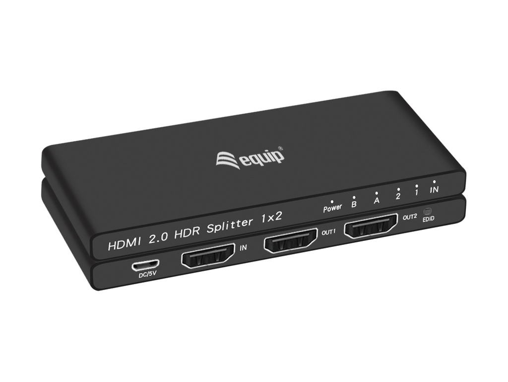 [332716] Equip Ultra Slim 2-Port HDMI 2.0 Splitter