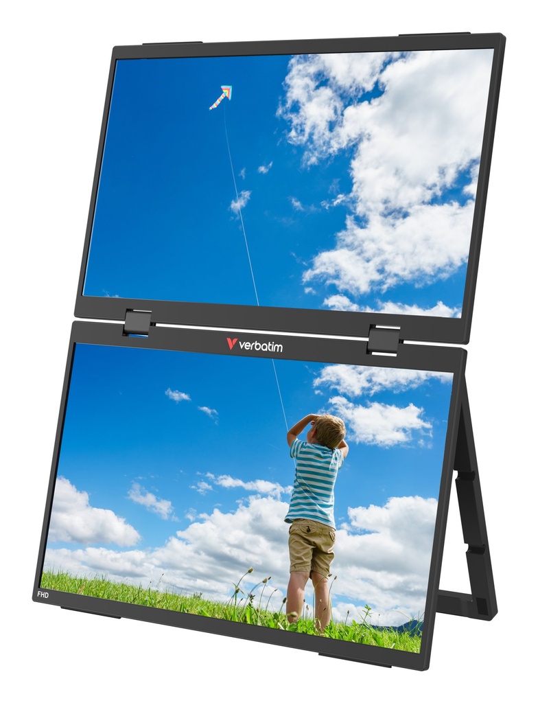 Verbatim Portable 15.6" FHD Dual Monitor Essentials Monitor portatile Nero 39,6 cm (15.6") LCD 1920 x 1080 Pixel