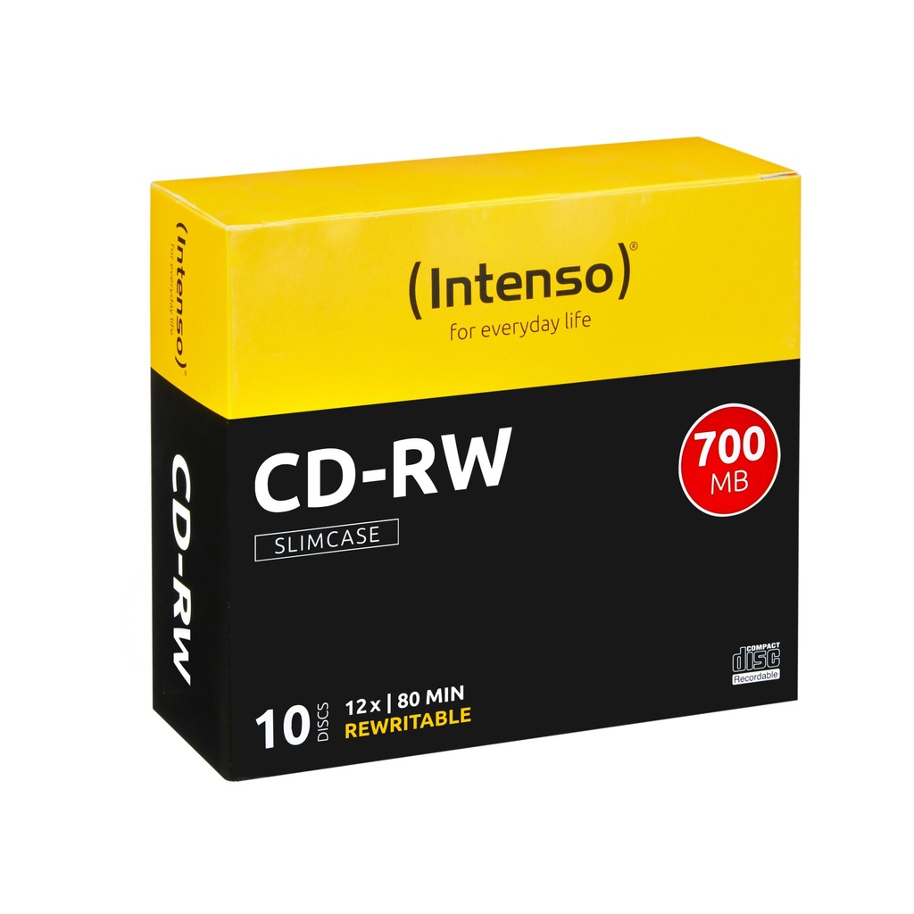 [2801622] Intenso CD-RW 700MB / 80min, 12x 10 pz