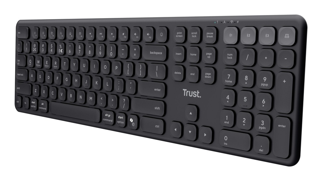 [25633TRS] Trust Vaiya tastiera Universale USB + RF Wireless + Bluetooth Italiano Nero
