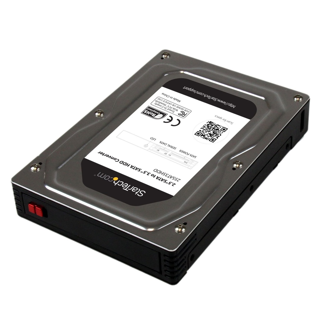 [25SAT35HDD] StarTech.com Box esterno adattatore per dischi rigidi SATA da 2,5" a 3,5" in alluminio con altezza massima SSD / HDD di 12,5 mm