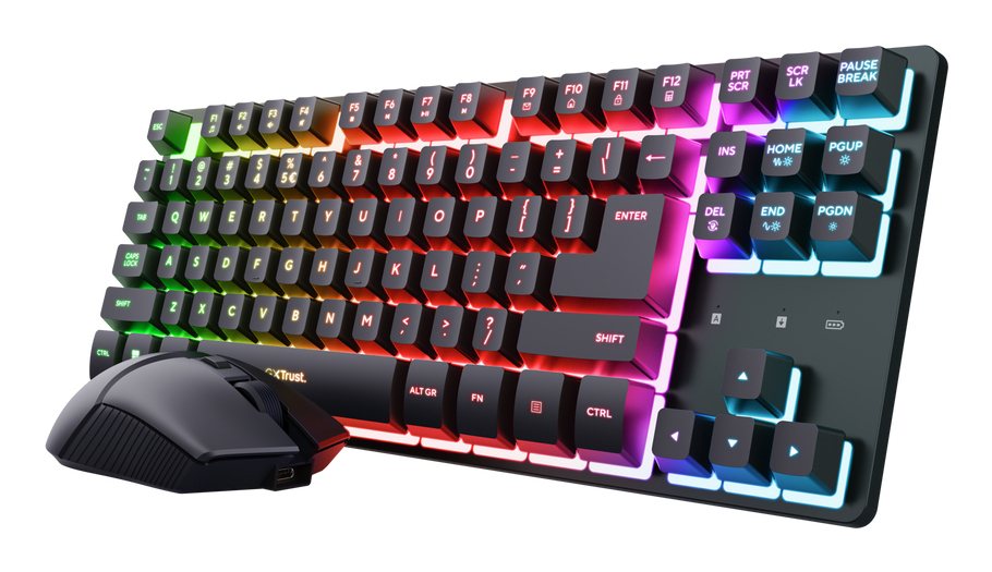 Trust GXT 832 Thado tastiera Mouse incluso Gaming RF Wireless QWERTY Italiano Nero