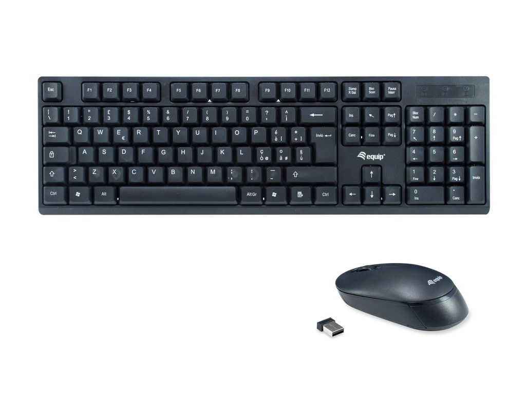 [245223] Equip 245223 tastiera Mouse incluso Ufficio RF Wireless QWERTY Italiano Nero