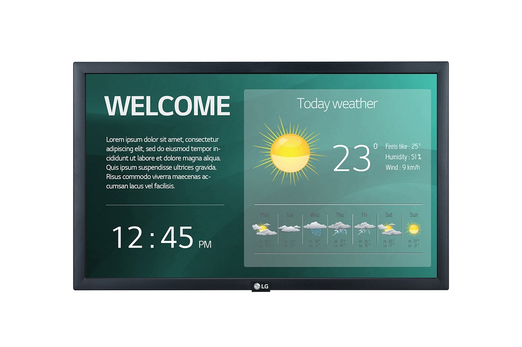 [22SM3G-B] LG 22SM3G-B visualizzatore di messaggi Pannello piatto per segnaletica digitale 54,6 cm (21.5") IPS Wi-Fi 250 cd/m² Full HD Nero Processore integrato 16/7