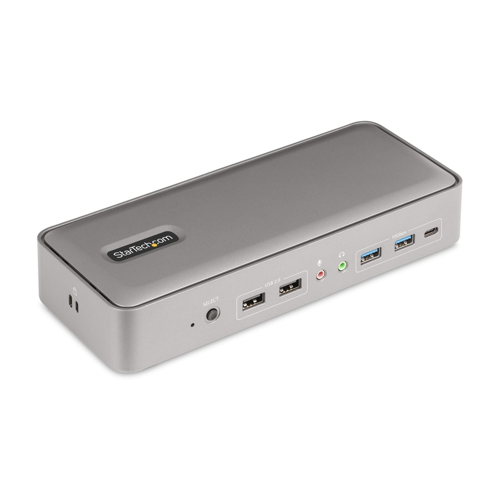 [129UE-USBC-KVM-DOCK] StarTech.com KVM Docking Station USB-C per due laptop, docking station DisplayPort a doppio monitor 4K 60 Hz, hub USB a 5 porte, GbE, Dock KVM con alimentazione a 90W/45W per due laptop, Windows/Mac