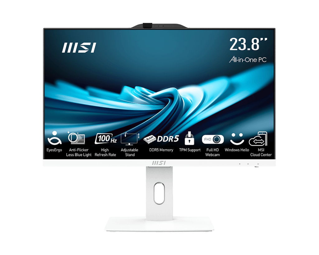 [00-AE0621-629] MSI Pro AP242P 14M-629IT Intel® Core™ i5 i5-14400 60.5 cm (23.8") 1920 x 1080 pixels All-in-One PC 8 GB DDR5-SDRAM 512 GB SSD Windows 11 Pro Wi-Fi 6E (802.11ax) White