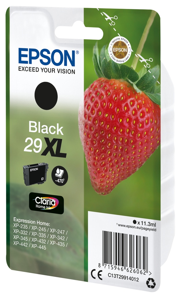 [C13T29914012] Epson Strawberry Cartuccia Fragole Nero Inchiostri Claria Home 29XL