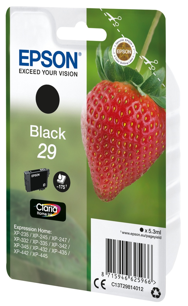 [C13T29814012] Epson Strawberry Cartuccia Fragole Nero Inchiostri Claria Home 29