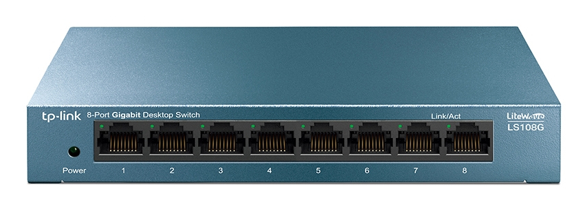[LS108G] TP-Link LS108G switch di rete Non gestito Gigabit Ethernet (10/100/1000) Blu