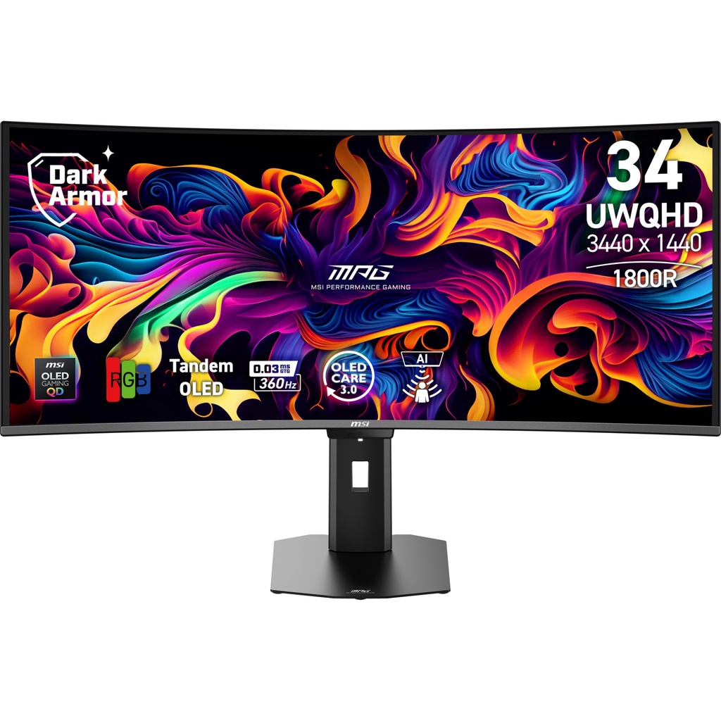 MSI MPG 341CQR QD-OLED X36 Monitor PC 86,4 cm (34") 3440 x 1440 Pixel UltraWide Quad HD Nero