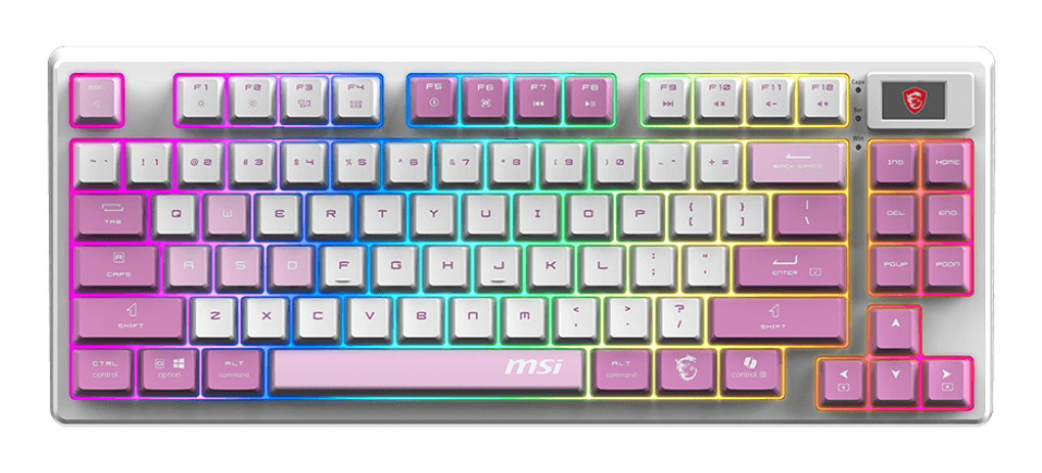 [S11-43ITQ01-HH9] MSI FORGE GK600 TKL WIRELESS VIOLET IT tastiera Gaming USB + Bluetooth QWERTY Italiano Rosa, Viola, Bianco