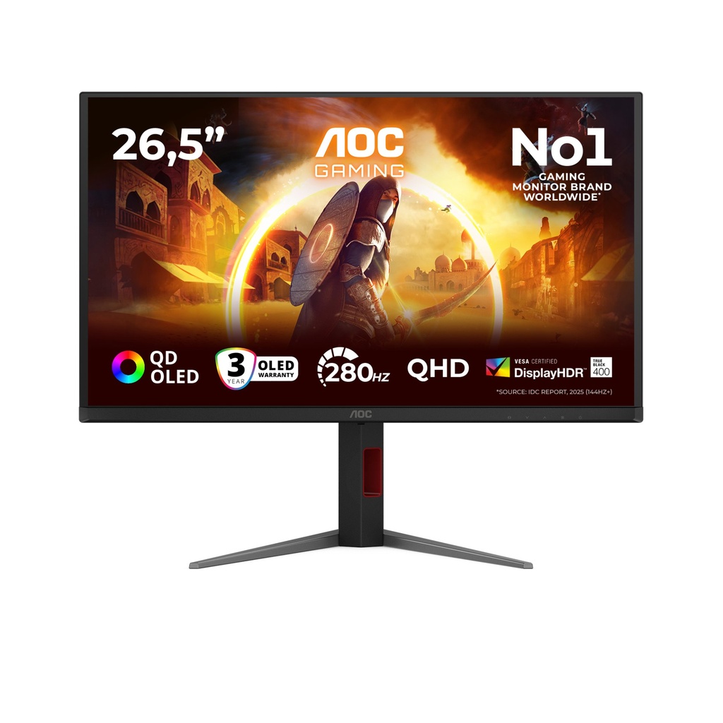 [Q27G4ZD] AOC G4 Q27G4ZD Monitor PC 67,3 cm (26.5") 2560 x 1440 Pixel Quad HD QD-OLED Nero, Rosso