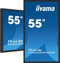 iiyama TF5539AS-B1AG visualizzatore di messaggi Design chiosco 138,7 cm (54.6") LED 435 cd/m² 4K Ultra HD Nero Touch screen Processore integrato Android 11 24/7