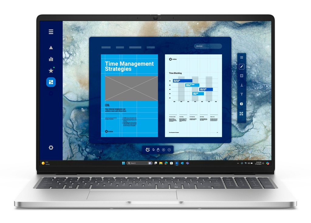 [GK9T1] DELL Pro 16 PC16250 Intel Core Ultra 7 255U Computer portatile 40,6 cm (16") Full HD+ 32 GB DDR5-SDRAM 1 TB SSD Wi-Fi 6E (802.11ax) Windows 11 Pro Italiano Platino