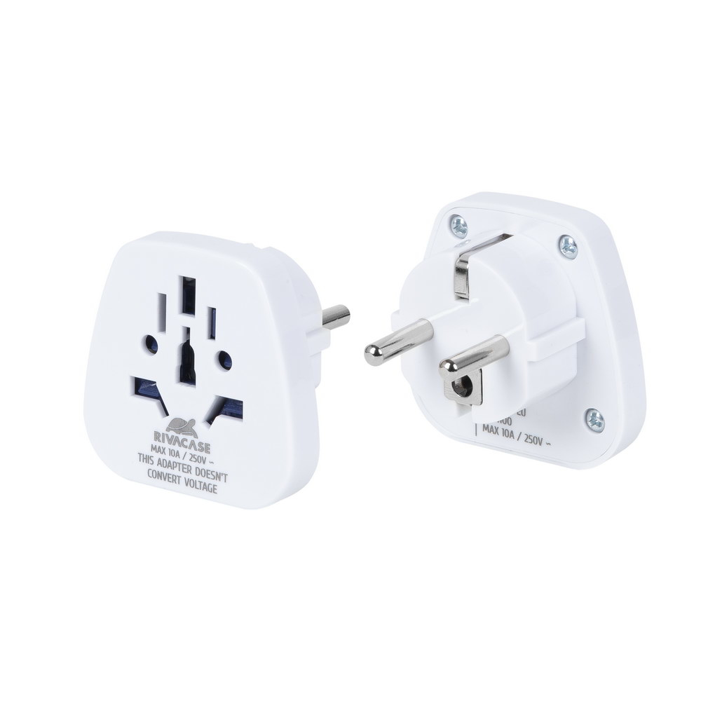 [PS4100] Rivacase PS4100 W00 adattatore per presa di corrente Tipo C (Europlug) Tipo G (UK) Bianco