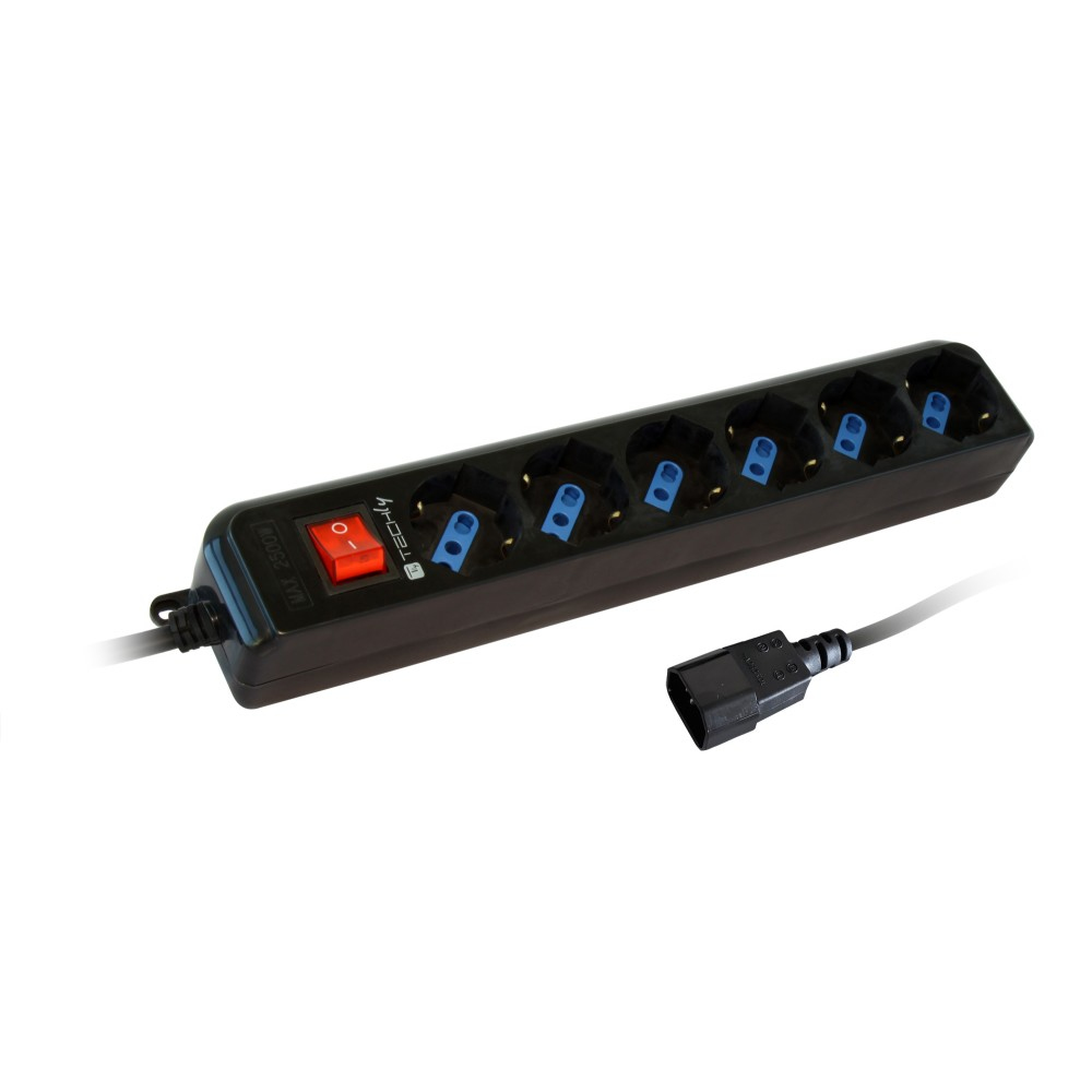 [IUPS-PCP-6V] Techly Multipresa 6 Posti Italiana Bipasso con Spina VDE Nero (IUPS-PCP-6V)