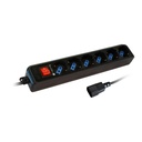 Techly Multipresa 6 Posti Italiana Bipasso con Spina VDE Nero (IUPS-PCP-6V)