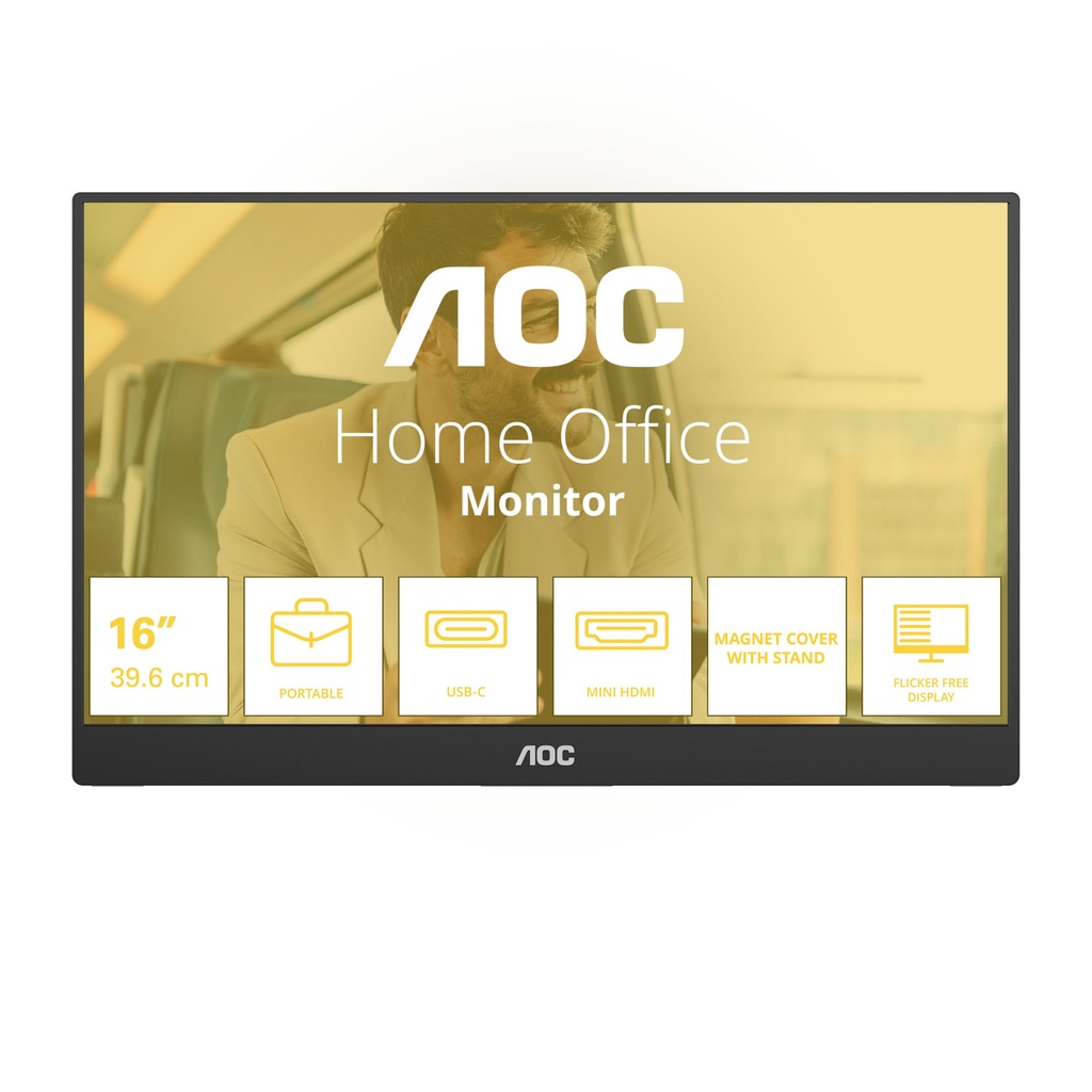 [16T20E2] AOC 16T20E2 TV e monitor portatile Nero 39,6 cm (15.6") LED 1920 x 1080 Pixel