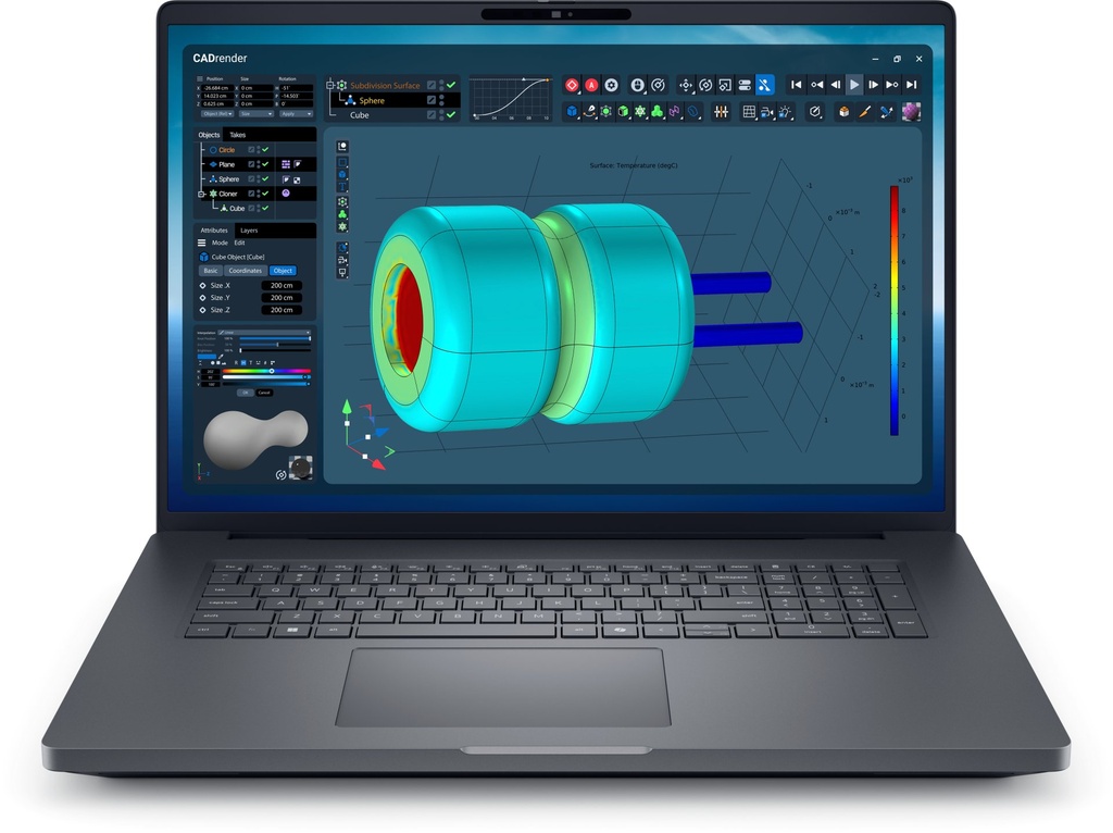 [TJHXP] DELL Pro Max 18 Plus MB18250 Intel Core Ultra 7 265HX Workstation mobile 45,7 cm (18") Quad HD+ 32 GB DDR5-SDRAM 1 TB SSD NVIDIA RTX PRO 3000 Blackwell Wi-Fi 7 (802.11be) Windows 11 Pro Italiano Nero