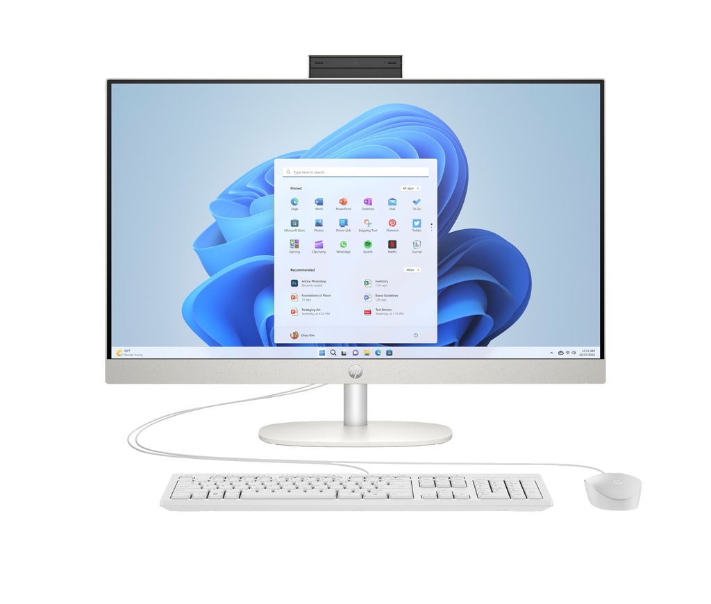 HP 27-cr0007sl AMD Ryzen™ 7 7730U 68,6 cm (27") 1920 x 1080 Pixel PC All-in-one 16 GB DDR4-SDRAM 512 GB SSD Windows 11 Home Wi-Fi 6 (802.11ax) Bianco