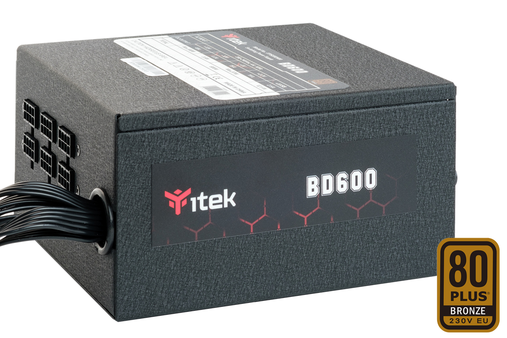 itek BD600 alimentatore per computer 600 W 24-pin ATX ATX Nero