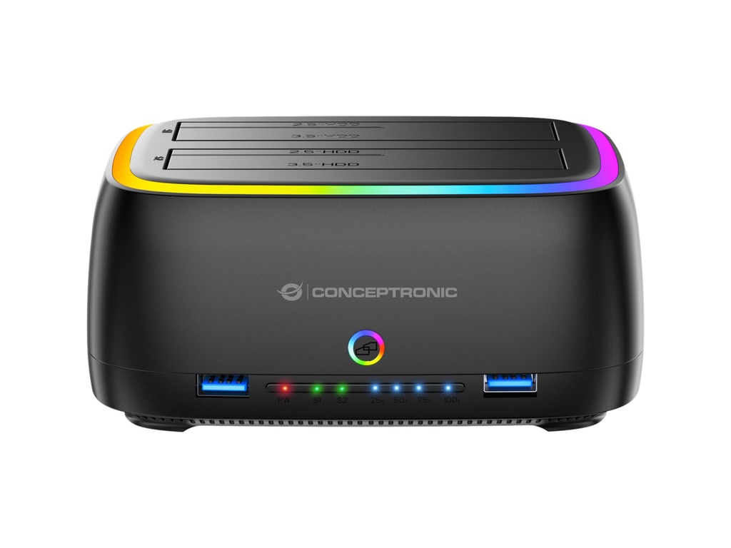 Conceptronic DONN36B docking station per unità di archiviazione USB 3.2 Gen 1 (3.1 Gen 1) Type-C Nero
