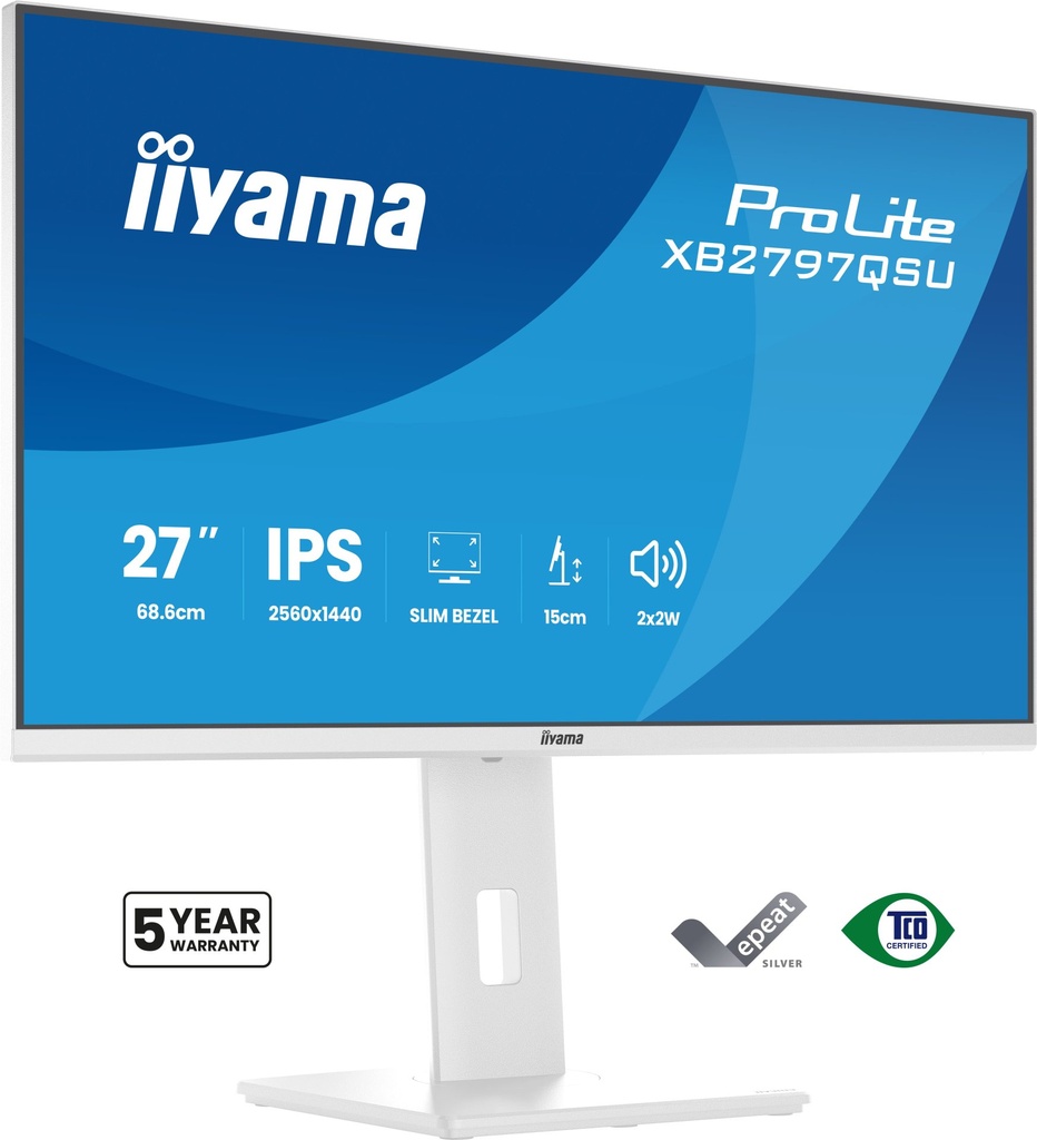 [XB2797QSU-W1] iiyama ProLite XB2797QSU-W1 Monitor PC 68,6 cm (27") 2560 x 1440 Pixel Quad HD LED Bianco