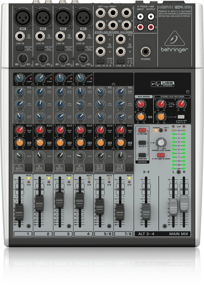 Behringer Xenyx 1204USB mixer audio 12 canali Grigio