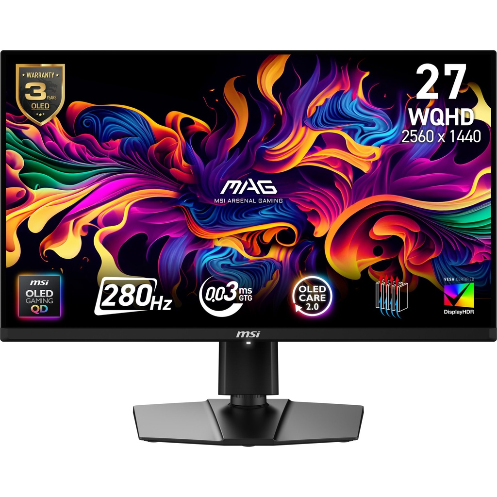 [9S6-3CF19T-001] MSI MAG 271QP QD-OLED X28 Monitor PC 67,3 cm (26.5") 2560 x 1440 Pixel Wide Quad HD Nero