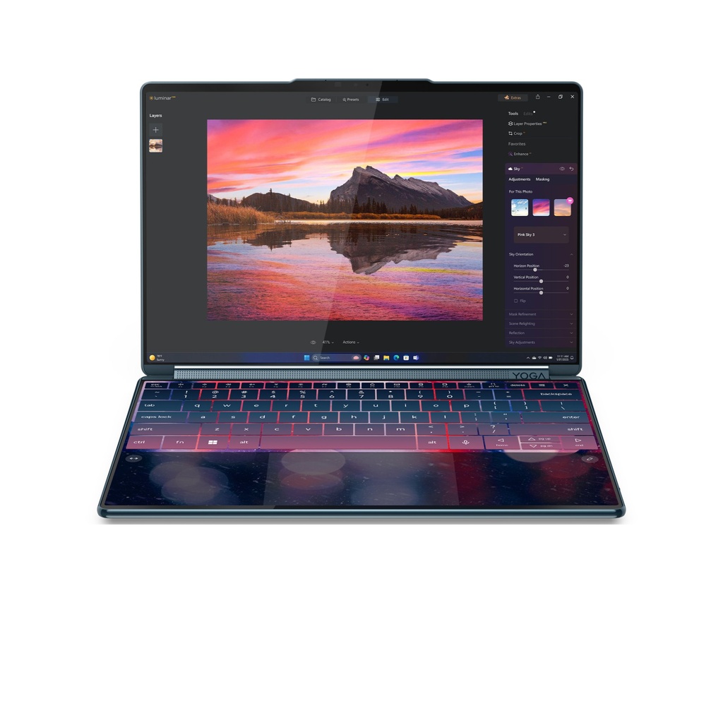 [83KJ004DIX] Lenovo Yoga Book 9 14IAH10 Intel Core Ultra 7 255H Ibrido (2 in 1) 35,6 cm (14") Touch screen 2.8K 32 GB LPDDR5x-SDRAM 1 TB SSD Wi-Fi 7 (802.11be) Windows 11 Home Italiano Colore foglia di tè