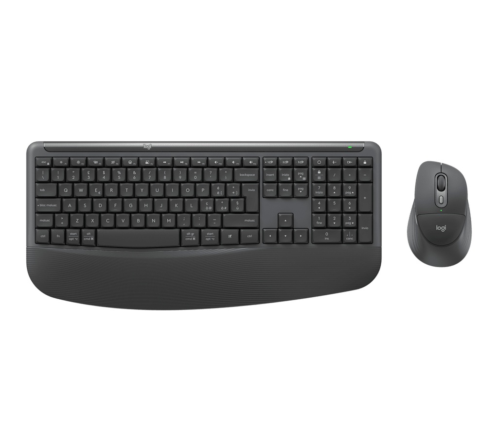 [920-014034] Logitech Signature Comfort Plus Combo MK880 tastiera Mouse incluso Universale RF senza fili + Bluetooth QWERTY Italiano Grafite