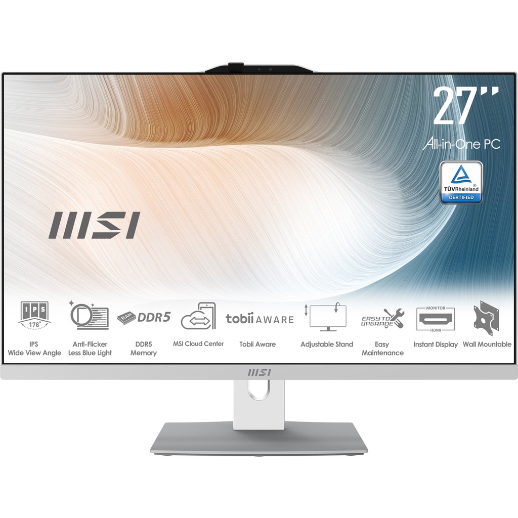 [9S6-AF8232-1095] MSI Modern AM272P 1M-1095XEU Intel Core 7 150U 68,6 cm (27") 1920 x 1080 Pixel PC All-in-one 16 GB DDR5-SDRAM 1 TB SSD Wi-Fi 6E (802.11ax) Bianco