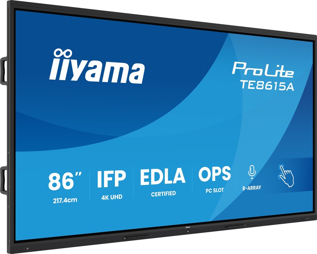 [TE8615A-B2AG] iiyama TE8615A-B2AG visualizzatore di messaggi Design chiosco 2,17 m (85.6") Wi-Fi 550 cd/m² 4K Ultra HD Nero Touch screen Processore integrato Android 24/7