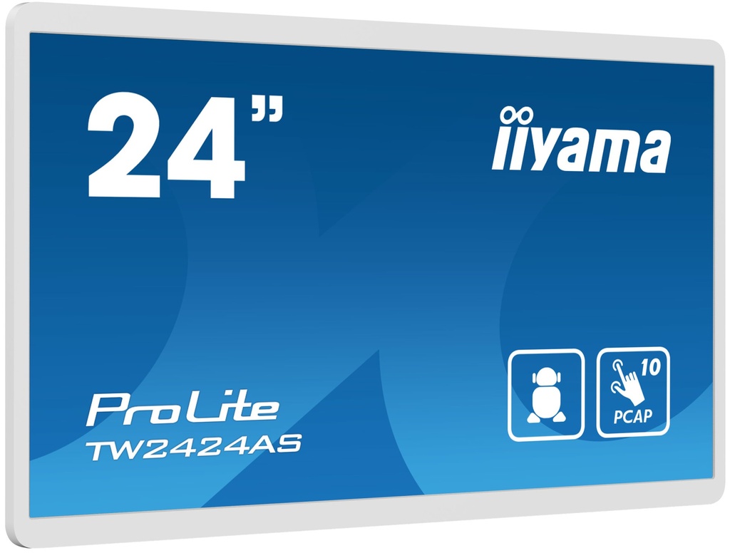 [TW2424AS-W1] iiyama TW2424AS-W1 visualizzatore di messaggi Pannello piatto per segnaletica digitale 60,5 cm (23.8") Wi-Fi 250 cd/m² 4K Ultra HD Nero Touch screen Processore integrato Android 24/7