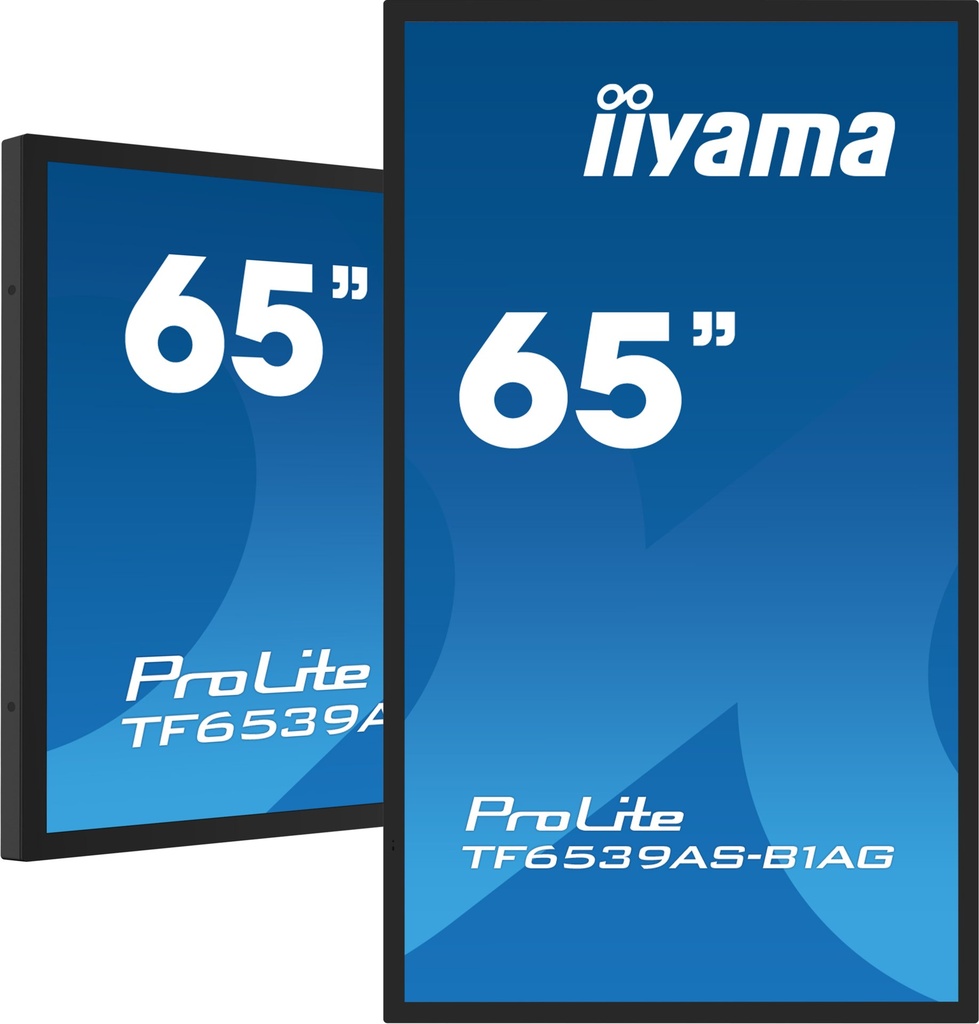 [TF6539AS-B1AG] iiyama TF6539AS-B1AG visualizzatore di messaggi Design chiosco 163,8 cm (64.5") LED 435 cd/m² 4K Ultra HD Nero Touch screen Processore integrato Android 11 24/7