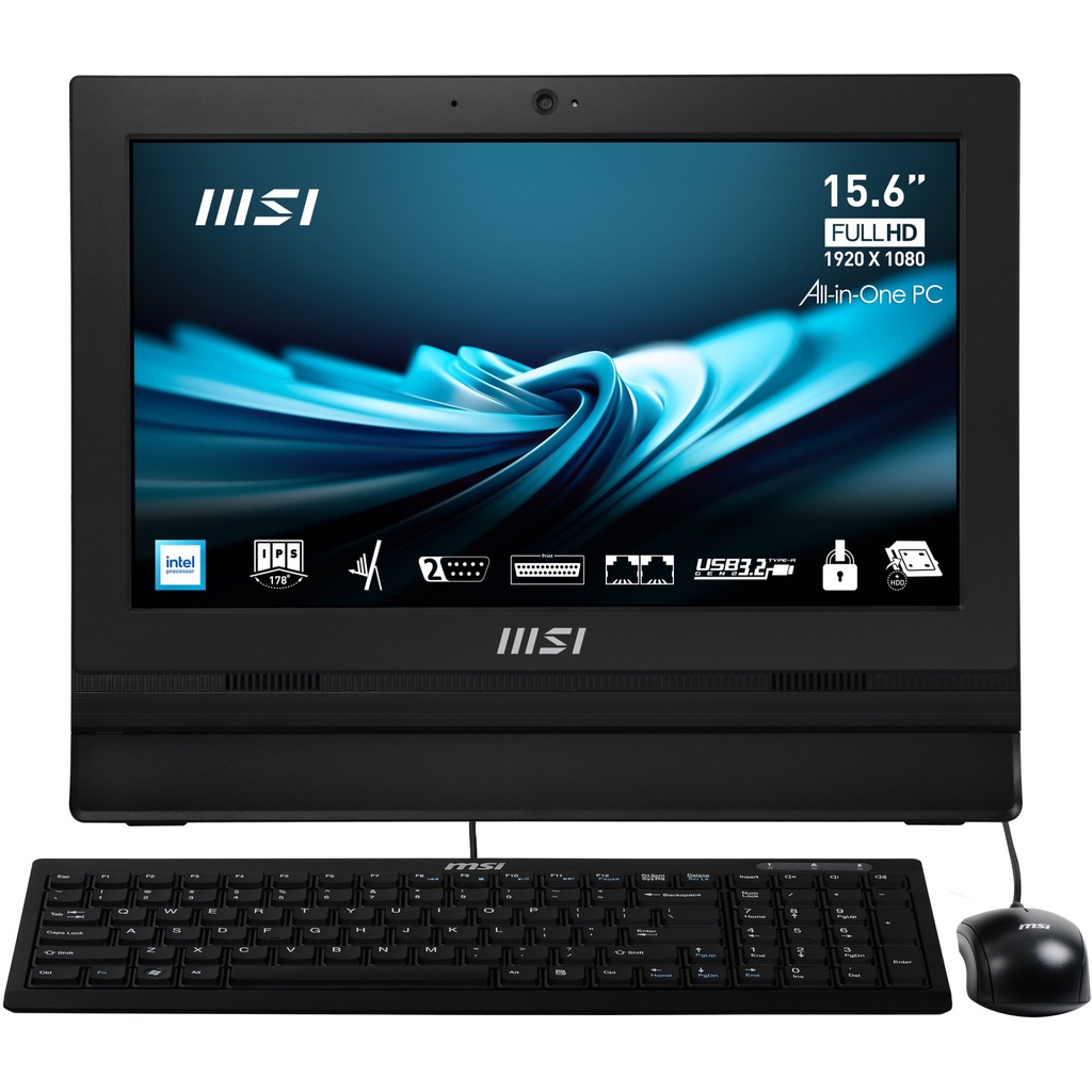 [PRO AP162T ADL-042XEU] MSI Pro AP162T ADL-042XEU All-in-One PC Intel® N N100 39,6 cm (15.6") 1920 x 1080 Pixel Touch screen PC All-in-one 8 GB DDR4-SDRAM 256 GB SSD Wi-Fi 6E (802.11ax) Nero